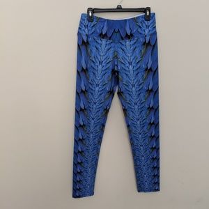 Feather Print Yoga Pants